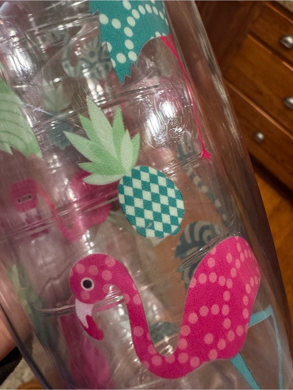 Tervis Pink Flamingo Double Walled Insulated Tumbler Water Bottle Flip Top - Picture 6 of 6